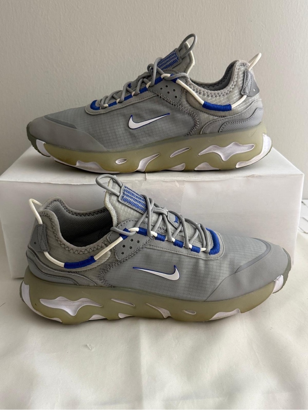 Nike React Live Running Shoes LT Smoke Grey Blue Shoes CV1772-004 Men’s Size 12